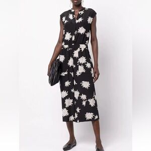 Vince Black and White Floral Jumpsuit